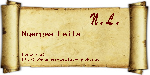 Nyerges Leila névjegykártya